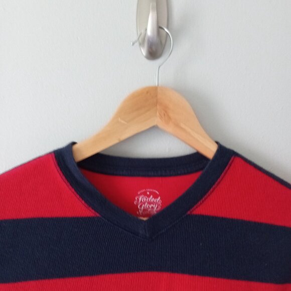 Old Navy Red and Navy Blue Striped Sweater - Picture 3 of 5